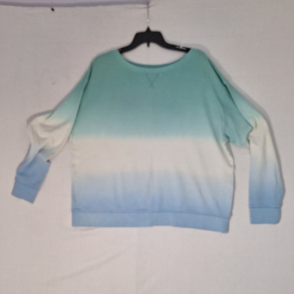 Splendid Ombre Sweatshirt Womens Sz XL Waffle Knit Thermal Beachy Oversized